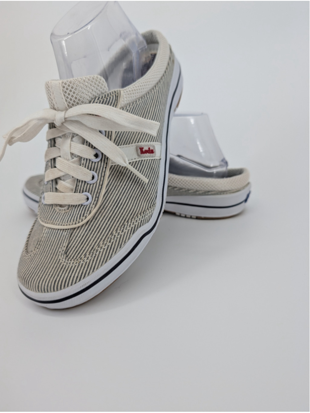 Keds Hampton Sport Mule Sneakers Womens 9 Striped Canvas Backless Shoes Nautical